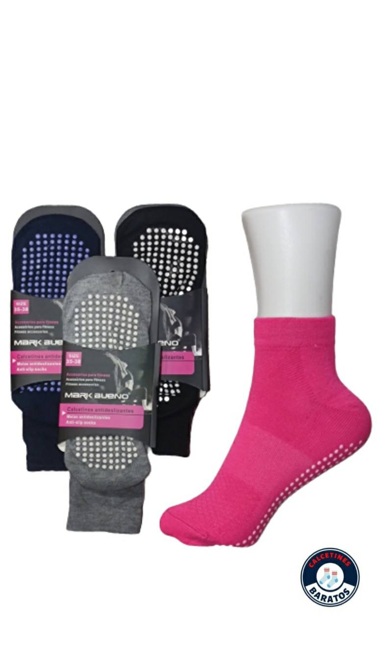 Calcetines antideslizantes para mujer, 6 pares de calcetines  antideslizantes para mujer, calcetines de agarre para mujer